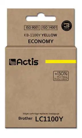 ⁨Actis KB-1100Y Tintenpatrone für Brother-Drucker; Brother LC1100Y/LC980YErsatz; Standard; 19ml; Gelb⁩ im Wasserman.eu