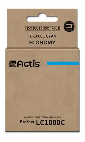 ⁨Actis KB-1000C Tintenpatrone für Brother-Drucker; Brother LC1000C/LC970C-Ersatz; Standard; 36ml; cyan⁩ im Wasserman.eu