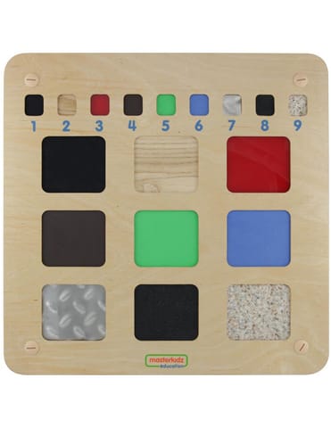 ⁨MASTERKIDZ Tablica Edukacyjna Rozpoznawanie Materiałów Faktur Zmysł Dotyku⁩ w sklepie Wasserman.eu