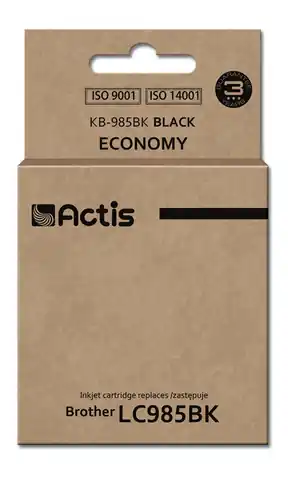 ⁨Actis KB-985BK Tintenpatrone für Brother-Drucker; Brother LC985BK-Ersatz; Standard; 28ml; schwarz⁩ im Wasserman.eu