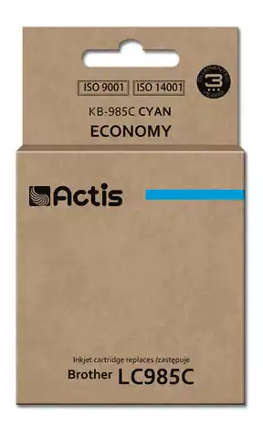 ⁨Actis KB-985C Tintenpatrone für Brother-Drucker; Brother LC985C-Ersatz; Standard; 19,5ml; cyan⁩ im Wasserman.eu