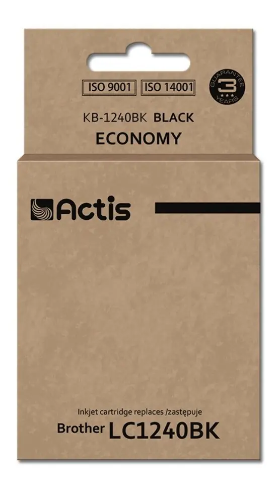 ⁨Actis KB-1240Bk Tusz (zamiennik Brother LC1240BK/LC1220BK; Standard; 19 ml; 600 stron, czarny)⁩ w sklepie Wasserman.eu