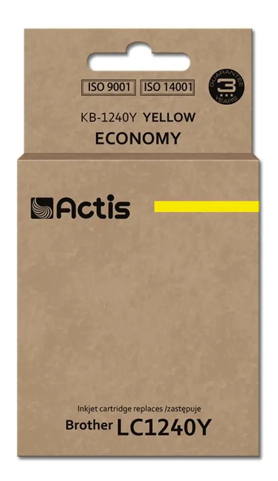 ⁨Actis KB-1240Y ink (replacement for Brother LC1240Y/LC1220Y; Standard; 19 ml; yellow)⁩ at Wasserman.eu