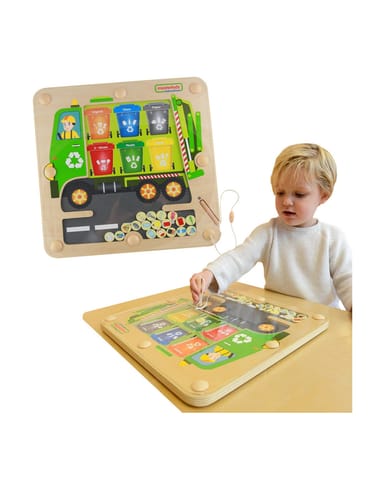 ⁨MASTERKIDZ Tablica Magnetyczna Segregowanie Odpadów Ciężarówka do Recyklingu Montessori⁩ w sklepie Wasserman.eu