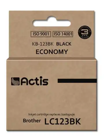 ⁨Actis KB-123Bk Tintenpatrone für Brother-Drucker; Brother LC123BK/LC121BK-Ersatz; Standard; 10ml; schwarz⁩ im Wasserman.eu