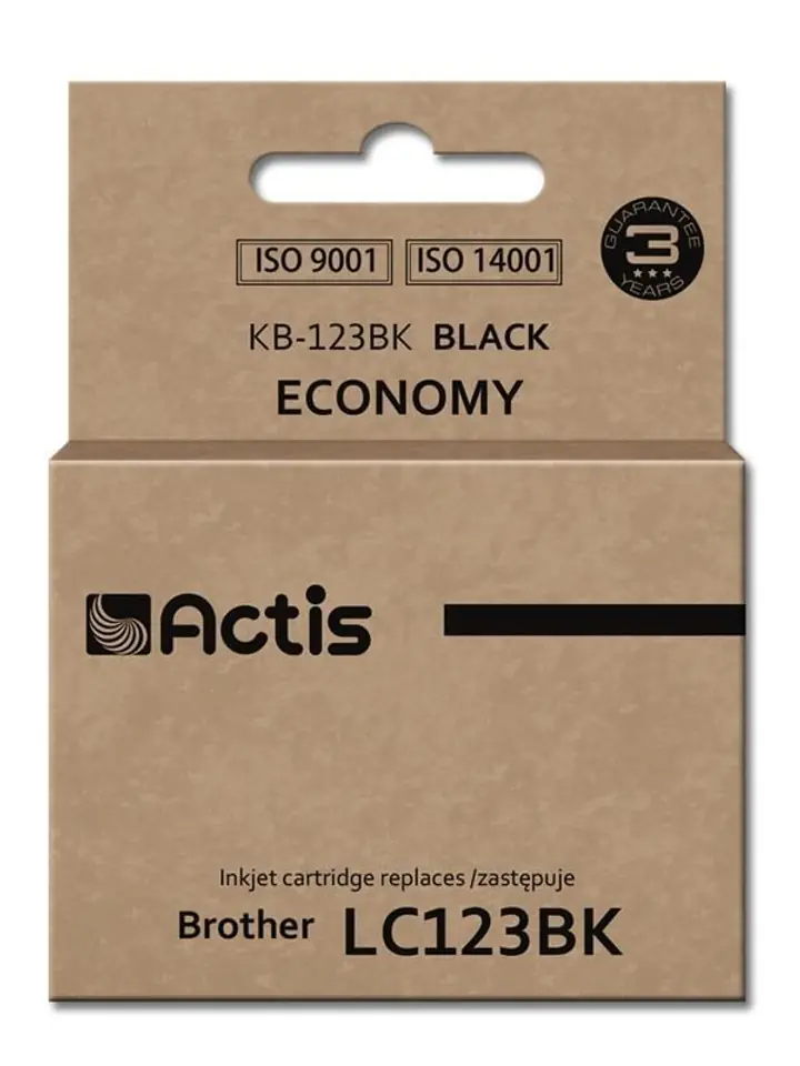 ⁨Actis KB-123Bk Tusz (zamiennik Brother LC123BK/LC121BK; Standard; 15 ml; czarny)⁩ w sklepie Wasserman.eu