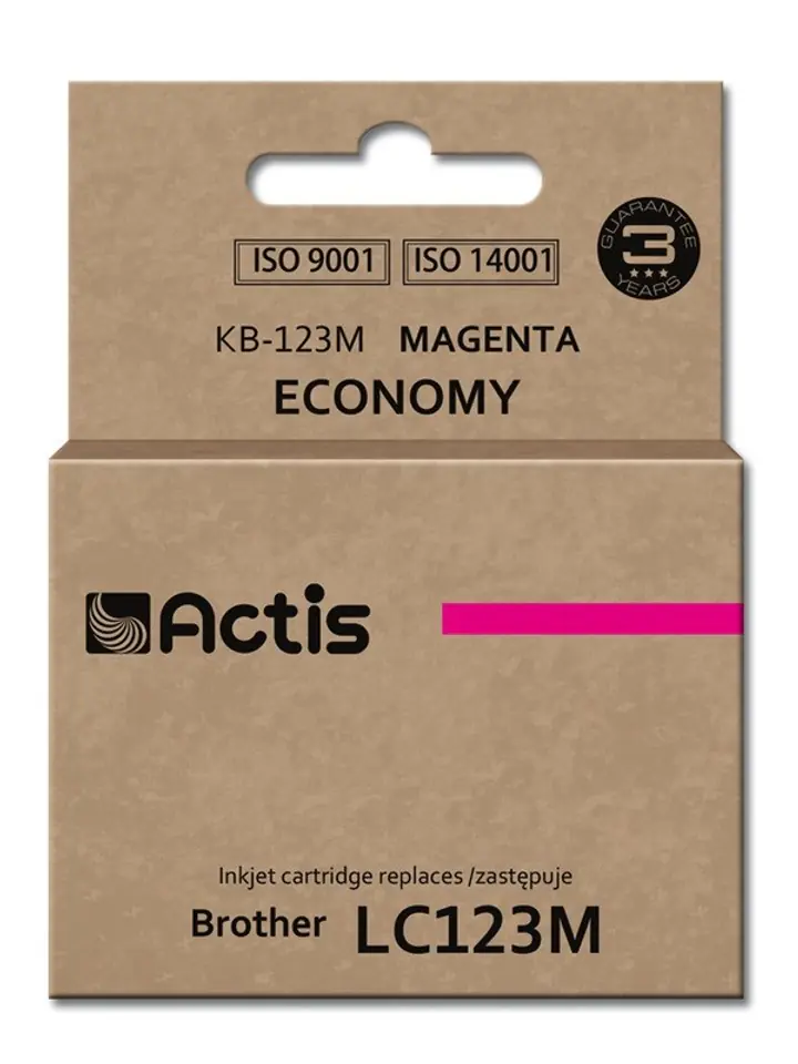 ⁨Actis KB-123M ink (replacement for Brother LC123M/LC121M; Standard; 10 ml; magenta)⁩ at Wasserman.eu