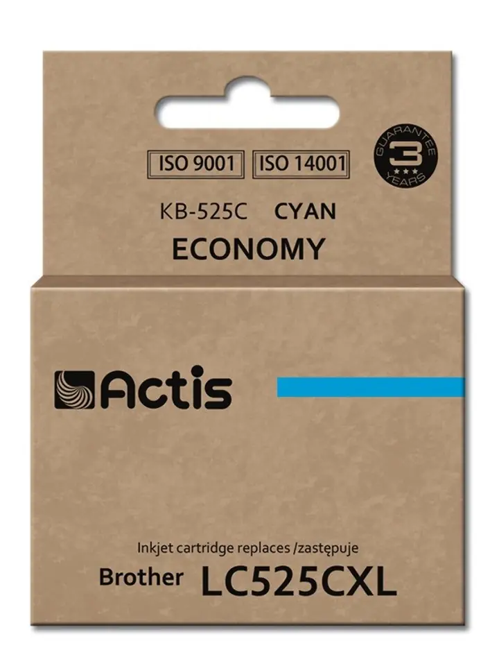⁨Actis KB-525C Tusz (zamiennik Brother LC525C; Standard; 15 ml; niebieski)⁩ w sklepie Wasserman.eu