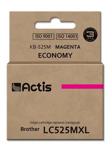 ⁨Actis KB-525M Tintenpatrone für Brother-Drucker; Brother LC-525M-Ersatz; Standard; 15ml; Magenta⁩ im Wasserman.eu