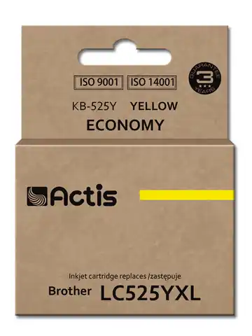 ⁨Actis KB-525Y Tintenpatrone für Brother-Drucker; Brother LC-525Y-Ersatz; Standard; 15ml; Gelb⁩ im Wasserman.eu