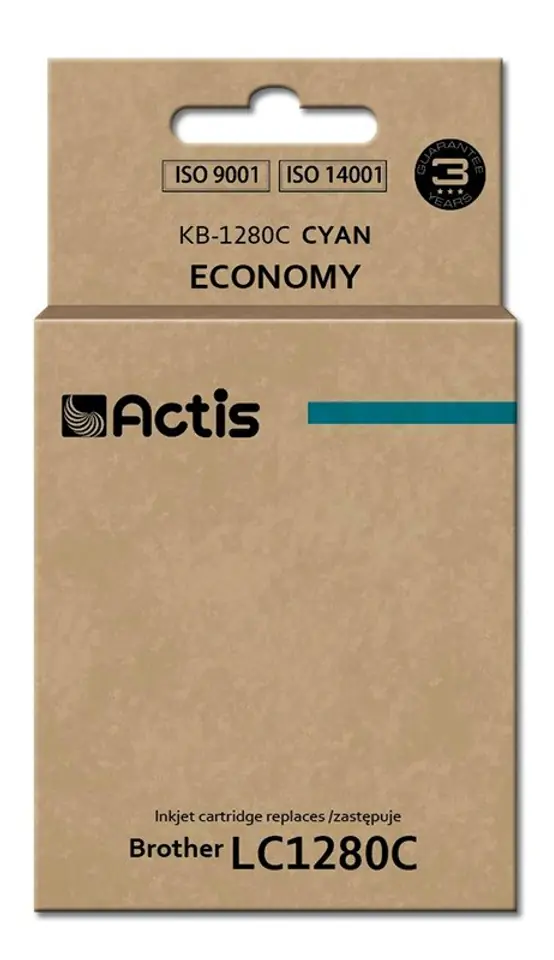 ⁨Actis KB-1280C ink (replacement for Brother LC-1280C; Standard; 19 ml; cyan)⁩ at Wasserman.eu