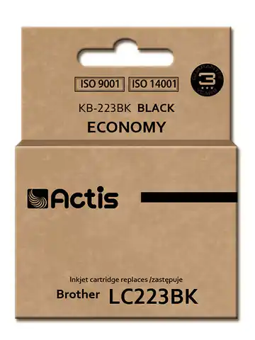 ⁨Actis KB-223BK Tintenpatrone für Brother-Drucker; Brother LC223BK-Ersatz; Standard; 16ml; schwarz⁩ im Wasserman.eu