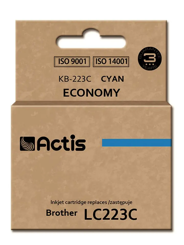 ⁨Actis KB-223C ink (replacement for Brother LC223C; Standard; 10 ml; cyan)⁩ at Wasserman.eu