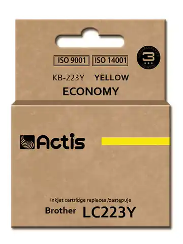 ⁨Actis KB-223Y Tintenpatrone für Brother-Drucker; Brother LC223Y-Ersatz; Standard; 10ml; Gelb⁩ im Wasserman.eu