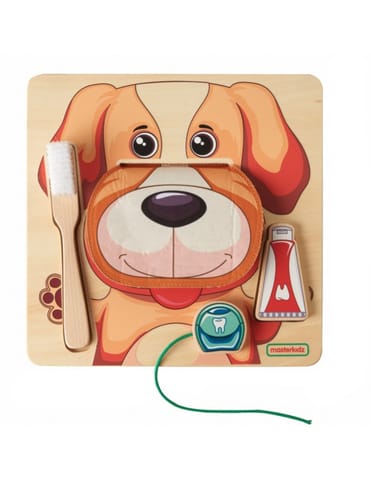 ⁨MASTERKIDZ Nauka Zdrowej Higieny Jamy Ustnej na Przykładzie Pieska - Tablica Ścienna Edukacyjna Montessori⁩ w sklepie Wasserman.eu