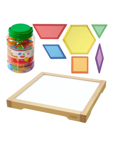 ⁨MASTERKIDZ Panel Skrzynia LED Sensoryczna + Klocki Montessori Mozaika 140 el.⁩ w sklepie Wasserman.eu
