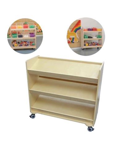 ⁨MASTERKIDZ Regał na Kółka - 3 Półki Na Akcesoria Do Tablicy STEM 800H x 800L⁩ w sklepie Wasserman.eu