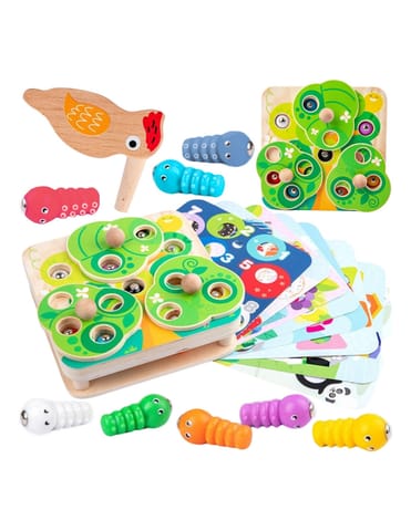 ⁨TOOKY TOY Drewniana Gra Zręcznościowa 2w1 Wyciągnij Robaczki dla Dzieci⁩ w sklepie Wasserman.eu