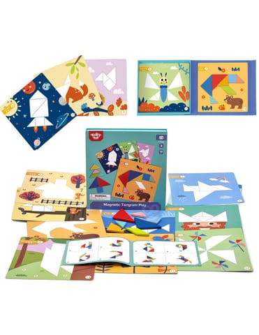 ⁨TOOKY TOY Puzzle Tangram Układanka dla Dzieci Nauka Kształtów Figury Kształty 18el.⁩ w sklepie Wasserman.eu