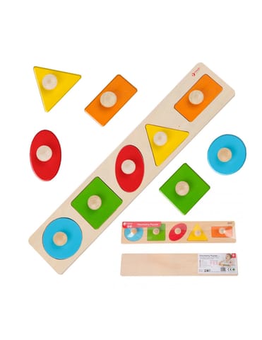 ⁨CLASSIC WORLD Drewniana Układanka Geometryczna MONTESSORI Sorter Kształtów Nauka Kolorów 6el.⁩ w sklepie Wasserman.eu