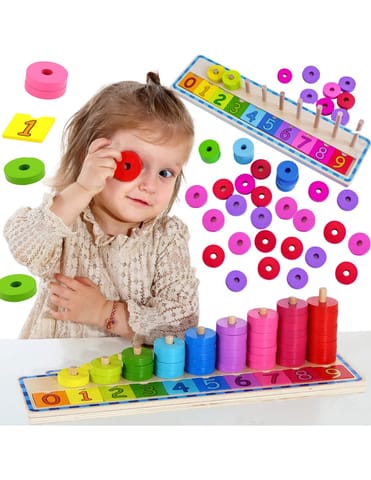 ⁨WOOPIE GREEN Układanka Nauka Liczenia i Kolorów Montessori 56 el.⁩ w sklepie Wasserman.eu