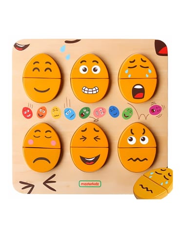⁨MASTERKIDZ Tablica do Nauki Emocji Drewniane Jajka jaki Humor? Montessori⁩ w sklepie Wasserman.eu