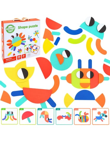 ⁨WOOPIE GREEN Drewniana Układanka Montessori 40 Wzorów do Odtworzenia 55 el. Certyfikat FSC⁩ w sklepie Wasserman.eu