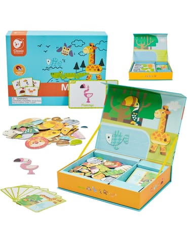 ⁨CLASSIC WORLD Układanka Magnetyczna Zwierzęta Tablica Klocki Puzzle Pamięć 60 el.⁩ w sklepie Wasserman.eu