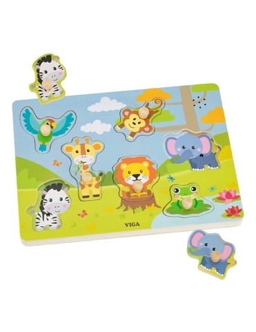 ⁨VIGA Puzzle Dźwiękowe Dopasuj Zwierzęta Egzotyczne⁩ w sklepie Wasserman.eu