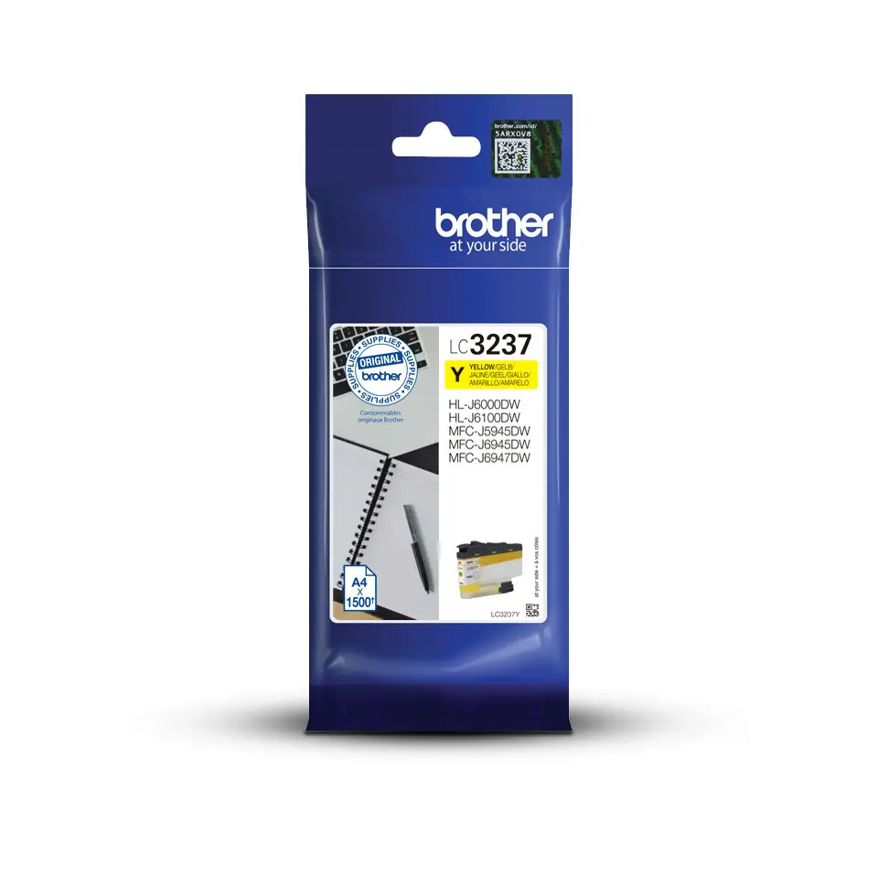 ⁨Tusz Brother żółty LC3237Y=LC-3237Y, 1500 str.⁩ w sklepie Wasserman.eu