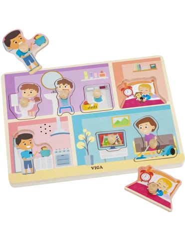 ⁨VIGA Puzzle Dźwiękowe Dopasuj Codzienne Aktywności⁩ w sklepie Wasserman.eu