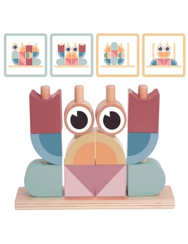 ⁨TOOKY TOY Krab Układanka Drewniana Stosy Klocki Bloki Pastelowy⁩ w sklepie Wasserman.eu