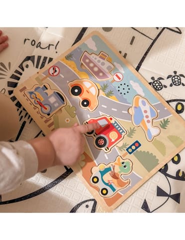 TOOKY TOY Drewniane Interaktywne Puzzle Pojazdy w sklepie Wasserman.eu