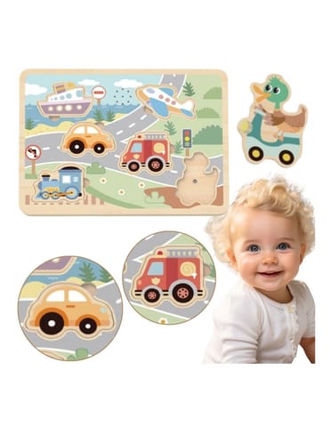 TOOKY TOY Drewniane Interaktywne Puzzle Pojazdy w sklepie Wasserman.eu
