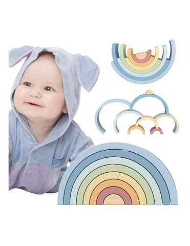 TOOKY TOY Pastelowa Układanka Drewniane Klocki Montessori Tęcza w sklepie Wasserman.eu