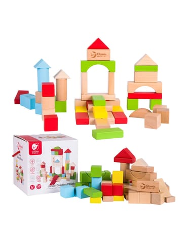 ⁨CLASSIC WORLD Klocki Drewniane Układanka Edukacyjna 50 el.⁩ w sklepie Wasserman.eu