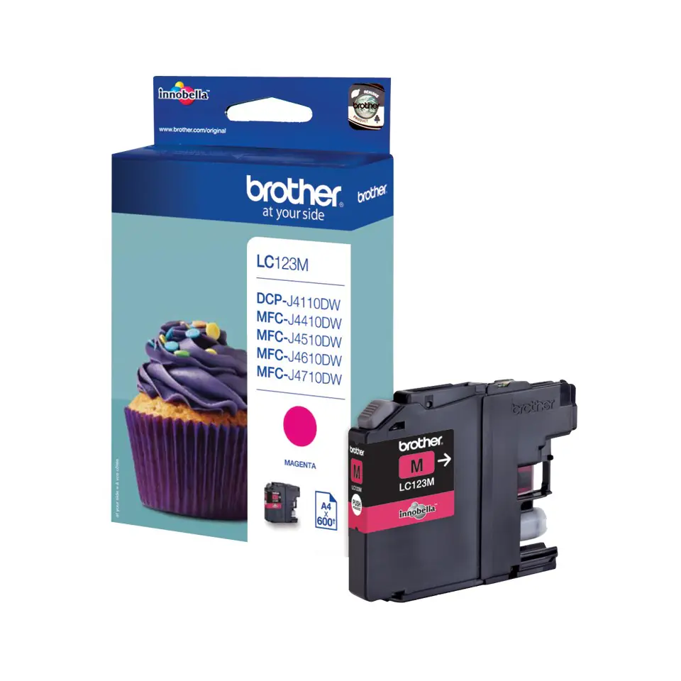 ⁨Brother LC-123M ink cartridge 1 pc(s) Original High (XL) Yield Magenta⁩ at Wasserman.eu