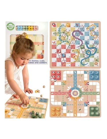 ⁨WOOPIE GREEN Gry Planszowe Logiczne 2w1 Ludo Chińczyk + Węże i Drabiny⁩ w sklepie Wasserman.eu