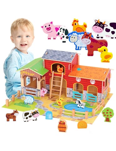 ⁨WOOPIE GREEN Mega Farma Figurki Zwierząt Stajnia Obora Kurnik 18 el.⁩ w sklepie Wasserman.eu