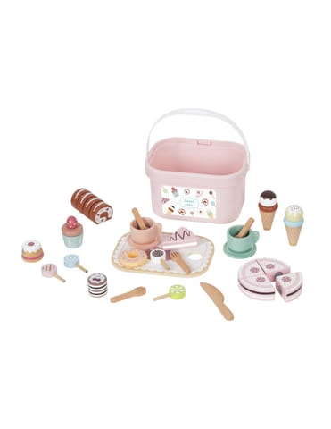 ⁨TOOKY TOY Sweet Cake Drewniany Zestaw Słodkości w Pudełku Cukiernia Lodziarnia⁩ w sklepie Wasserman.eu