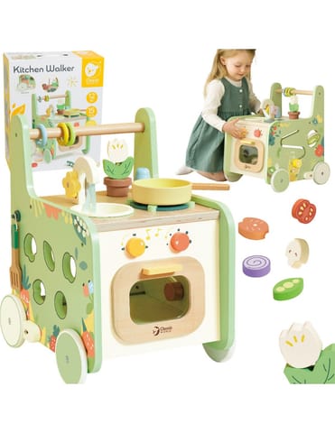 ⁨CLASSIC WORLD Drewniana Kuchnia 2w1 Pchacz Odkręcane Koła⁩ w sklepie Wasserman.eu