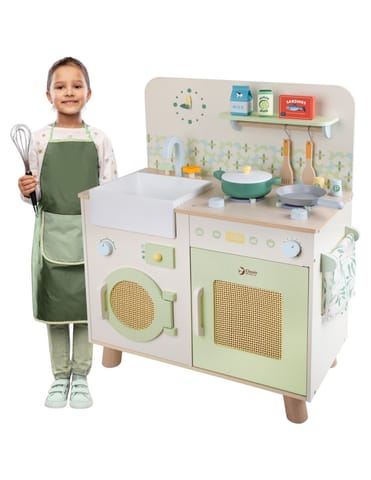 ⁨CLASSIC WORLD Drewniana Kuchnia XXL Wielofunkcyjna z Pralką i Akcesoriami⁩ w sklepie Wasserman.eu