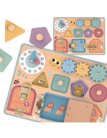 ⁨TOOKY TOY Tablica Manipulacyjna Zamki Zębatki Sorter Zegar⁩ w sklepie Wasserman.eu
