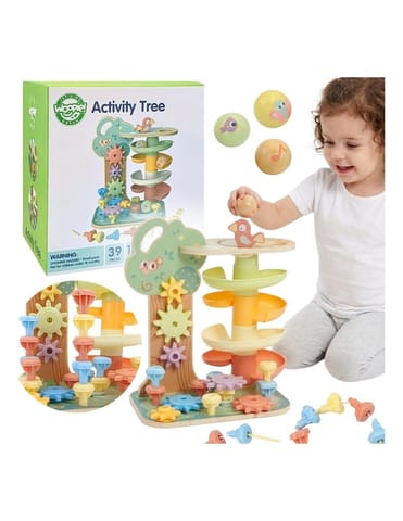 ⁨WOOPIE GREEN Drzewko Aktywności Kulodrom Montessori 4w1 FSC⁩ w sklepie Wasserman.eu