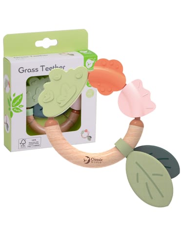 ⁨CLASSIC WORLD Drewniana Grzechotka  Sensoryczna Gryzak 2w1⁩ w sklepie Wasserman.eu