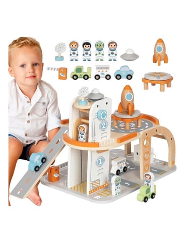 ⁨TOOKY TOY Drewniany Kosmiczny Parking  Stacja Kosmiczna⁩ w sklepie Wasserman.eu