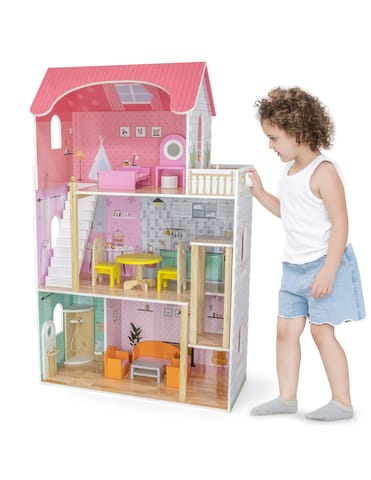 ⁨VIGA Duży Drewniany Domek dla Lalek⁩ w sklepie Wasserman.eu