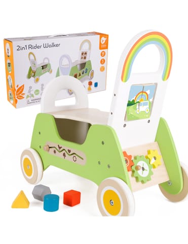 ⁨CLASSIC WORLD Drewniany Jeździk MONTESSORI Pchacz 2w1⁩ w sklepie Wasserman.eu