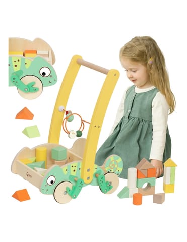 ⁨CLASSIC WORLD Drewniany Pchacz Chodzik Kameleon z Klockami⁩ w sklepie Wasserman.eu