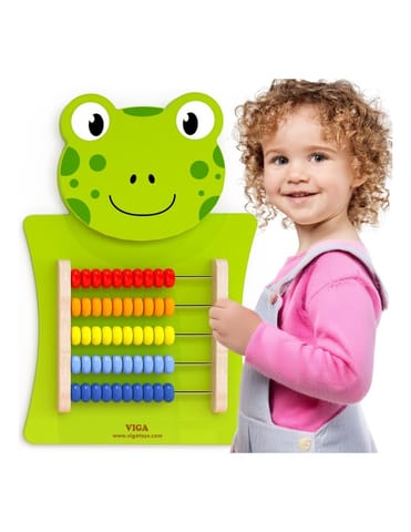 ⁨VIGA Drewniana Tablica Manipulacyjna Liczydło Żabka Certyfikat FSC Montessori⁩ w sklepie Wasserman.eu